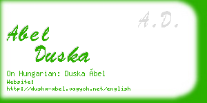 abel duska business card