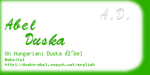 abel duska business card